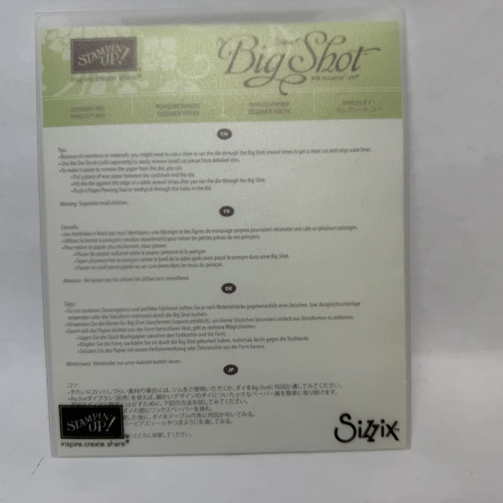 Stampin' Up Big Shot Celebrate You Thinlits Dies 146840 Amazing You Celebrate